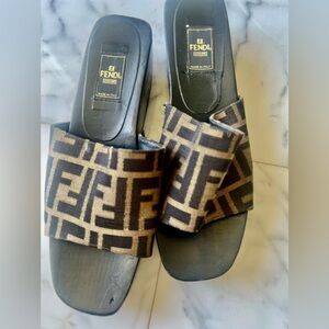Vintage Fendi Open Toe Clog Size 10